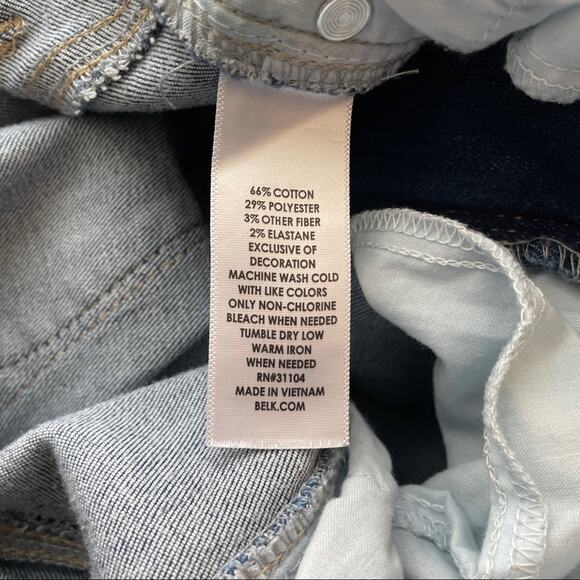 Crown & Ivy Curvy Skinny Denim Jeans W Gold Elephant Patch & Sequenced Star -22W - Picture 8 of 8